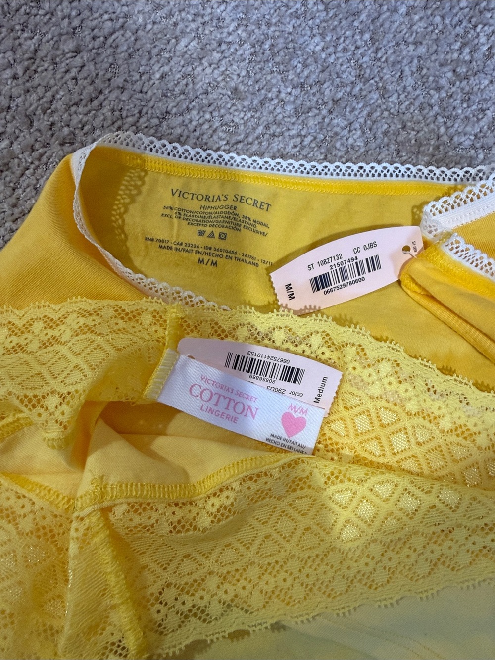 Yellow Lace Trim High-Waist Panty Pair - Picture 3 of 8